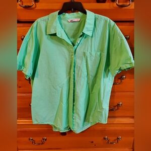SO Women's Green Casual Button Down Shirt